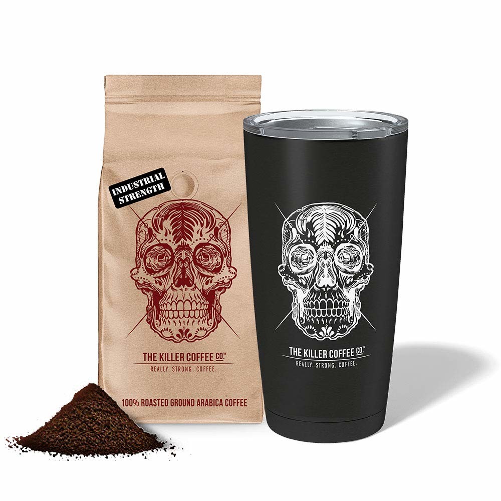 Killer Coffee Ground 16 Oz with Insulated Tumbler (Black