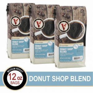 Donut Shop Blend Ground Coffee, 12 Oz Bags, Victor Allen Medium Roast Coffee (Pack Of 3